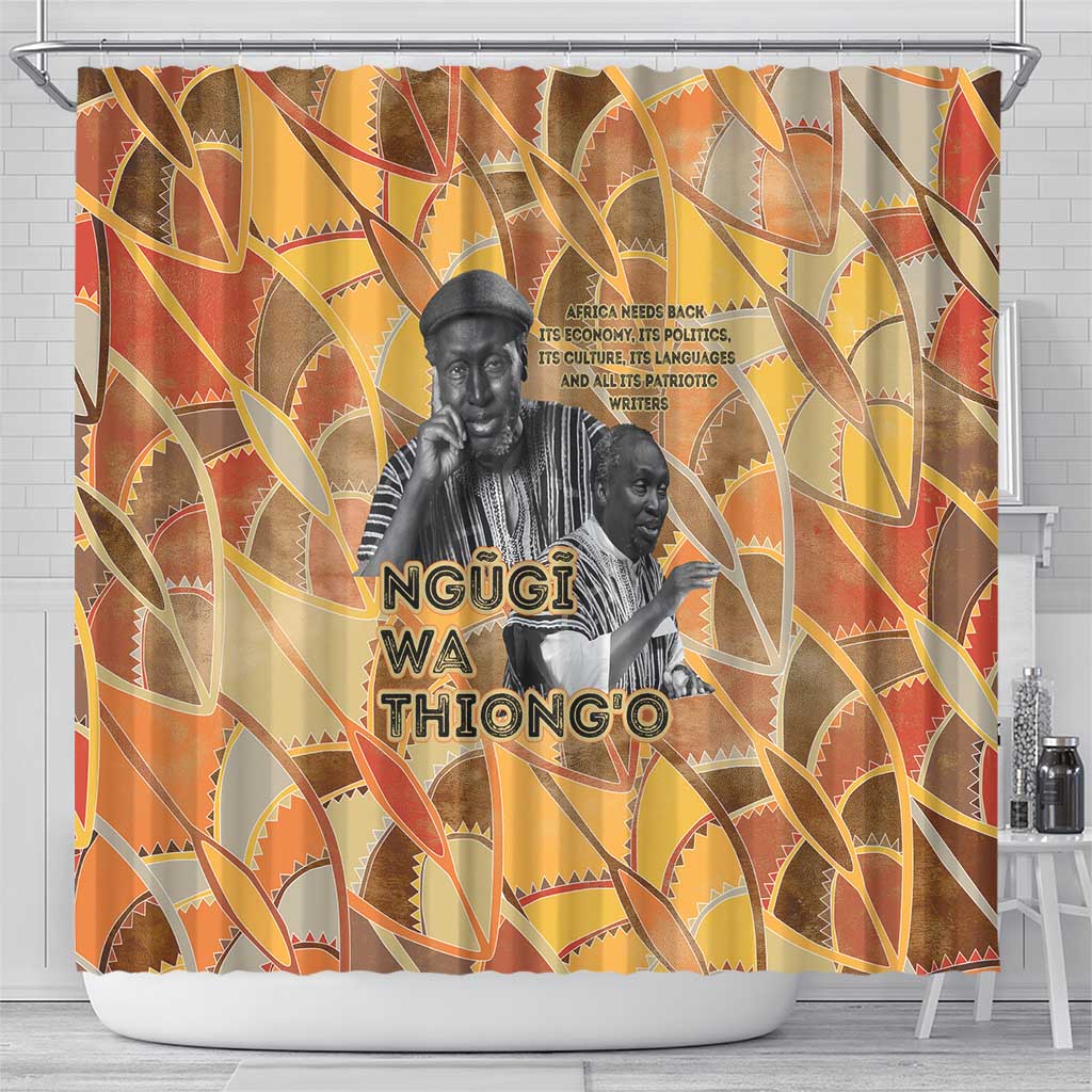 Ngugi wa Thiong O Shower Curtain African Literary Icon Portrait Cultural Revival - African Pride
