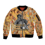 Ngugi wa Thiong O Sleeve Zip Bomber Jacket African Literary Icon Portrait Cultural Revival - African Pride