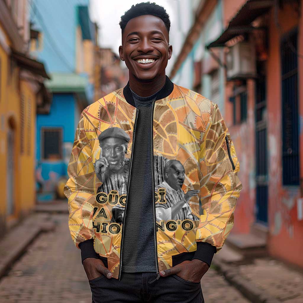 Ngugi wa Thiong O Sleeve Zip Bomber Jacket African Literary Icon Portrait Cultural Revival - African Pride