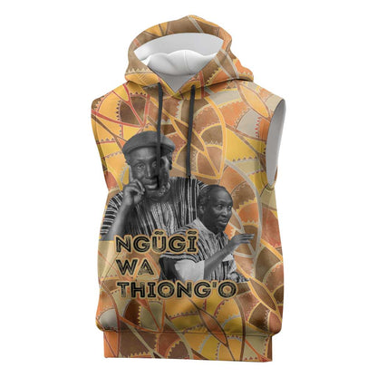 Ngugi wa Thiong O Sleeveless Hoodie African Literary Icon Portrait Cultural Revival - African Pride