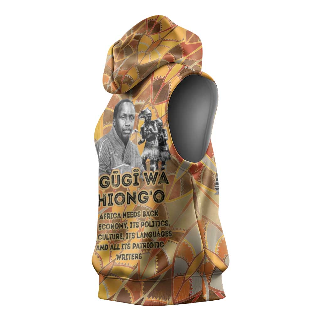 Ngugi wa Thiong O Sleeveless Hoodie African Literary Icon Portrait Cultural Revival - African Pride