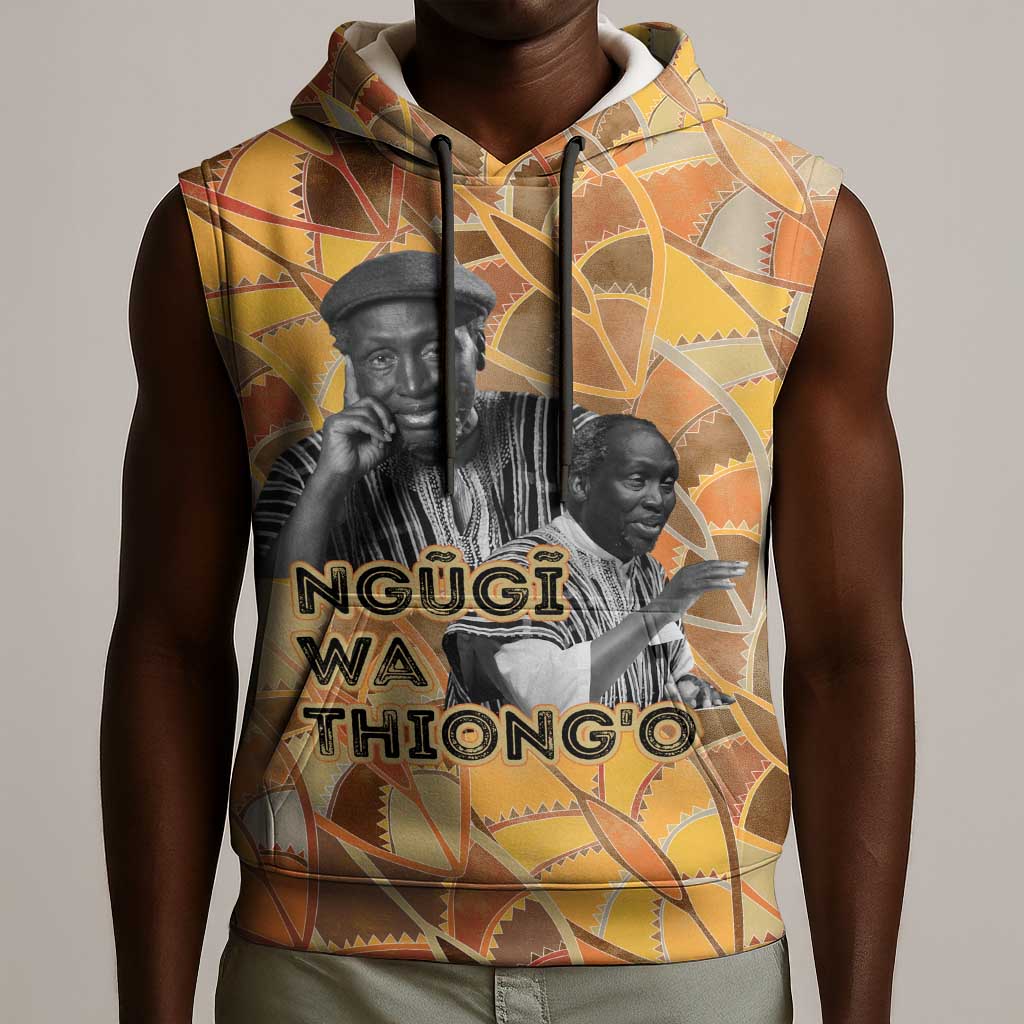 Ngugi wa Thiong O Sleeveless Hoodie African Literary Icon Portrait Cultural Revival - African Pride