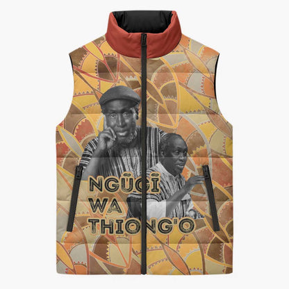 Ngugi wa Thiong O Sleeveless Puffer Jacket African Literary Icon Portrait Cultural Revival - African Pride