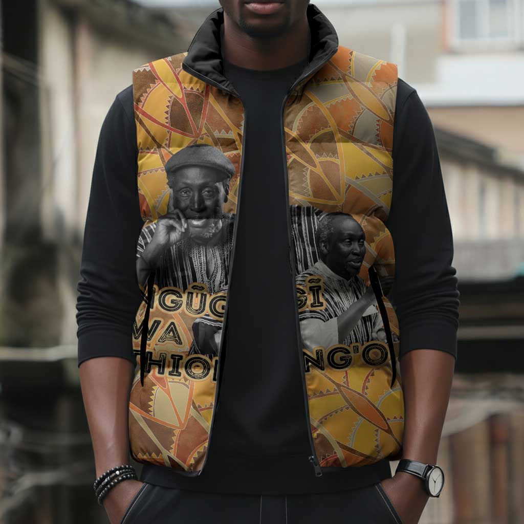 Ngugi wa Thiong O Sleeveless Puffer Jacket African Literary Icon Portrait Cultural Revival - African Pride
