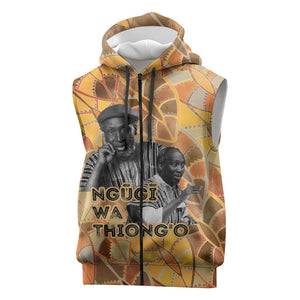 Ngugi wa Thiong O Sleeveless Zip Hoodie African Literary Icon Portrait Cultural Revival - African Pride