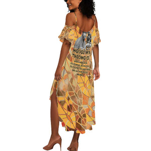 Ngugi wa Thiong O Summer Maxi Dress African Literary Icon Portrait Cultural Revival - African Pride