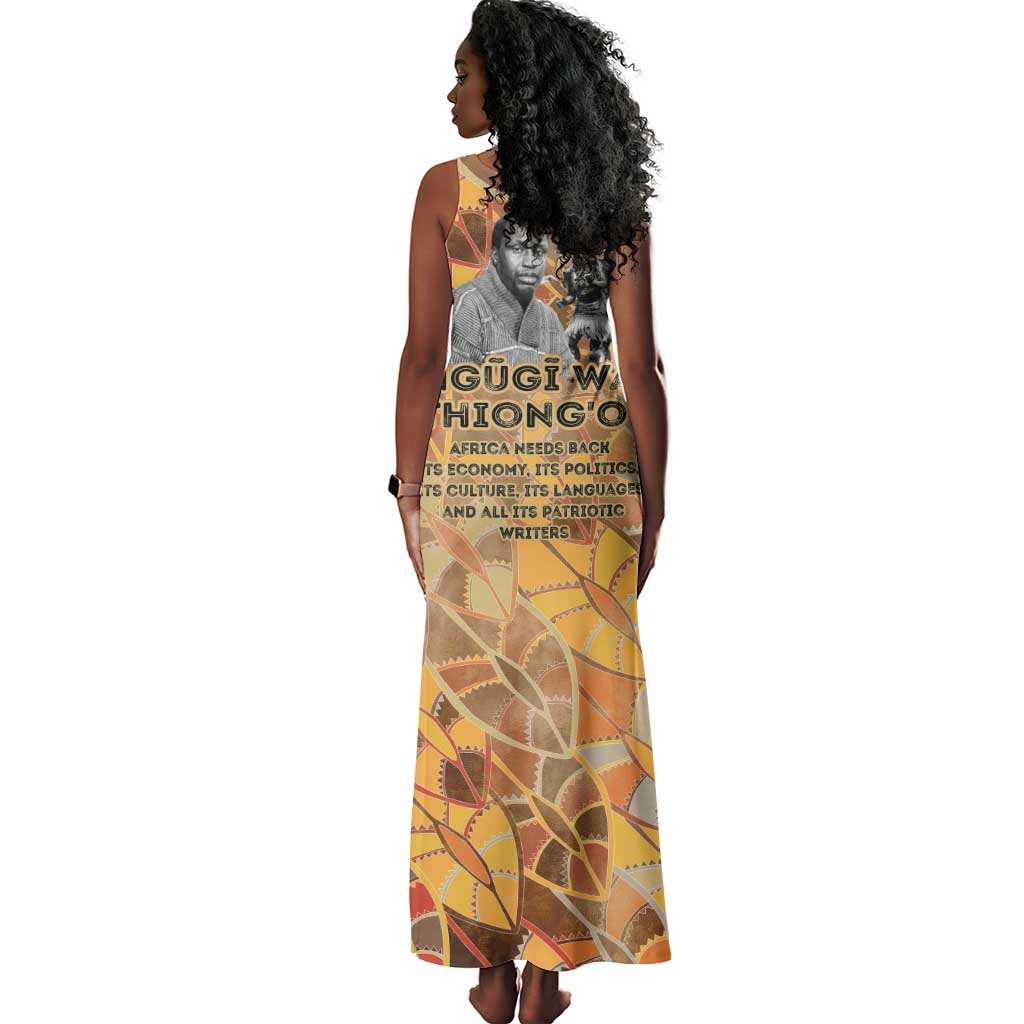 Ngugi wa Thiong O Tank Maxi Dress African Literary Icon Portrait Cultural Revival - African Pride