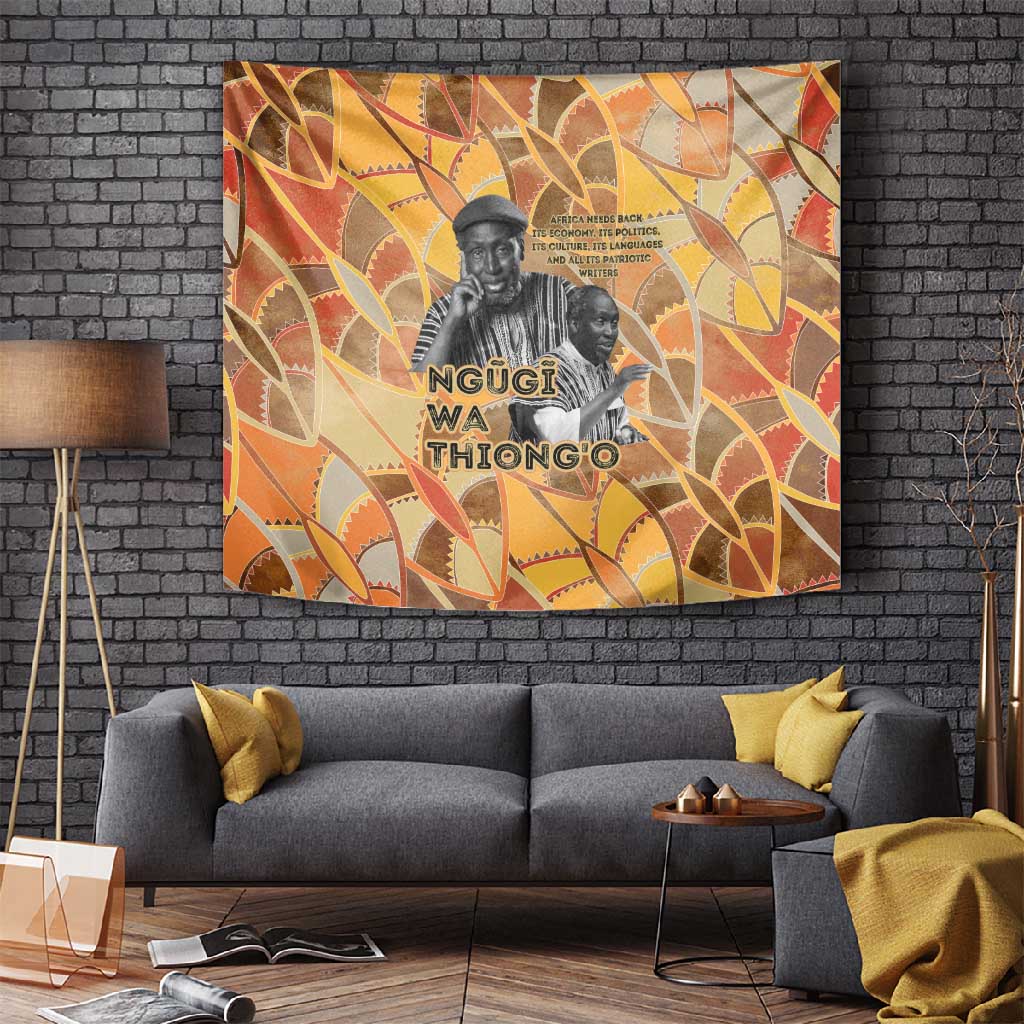 Ngugi wa Thiong O Tapestry African Literary Icon Portrait Cultural Revival - African Pride