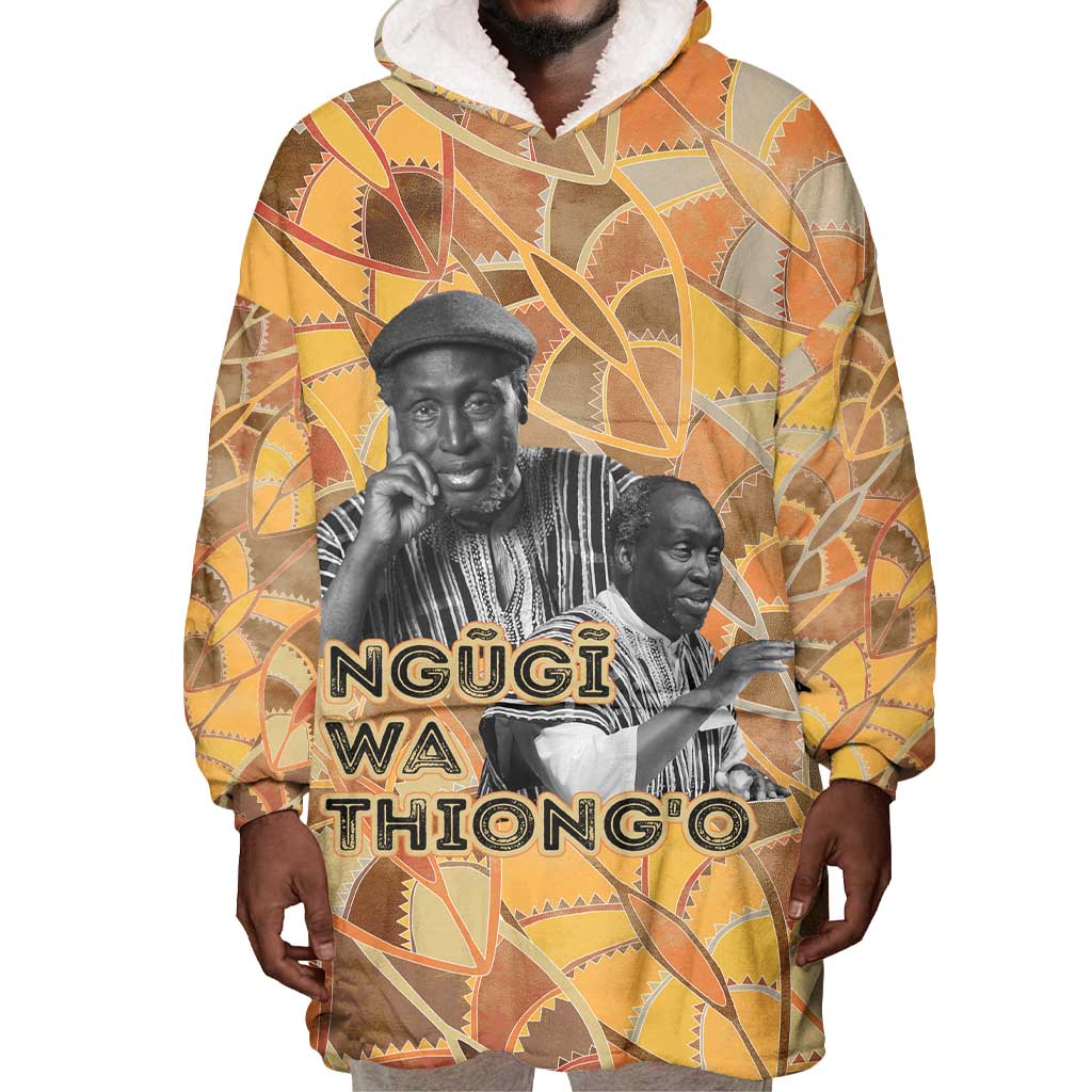 Ngugi wa Thiong O Wearable Blanket Hoodie African Literary Icon Portrait Cultural Revival - African Pride