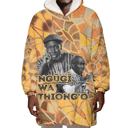 Ngugi wa Thiong O Wearable Blanket Hoodie African Literary Icon Portrait Cultural Revival - African Pride