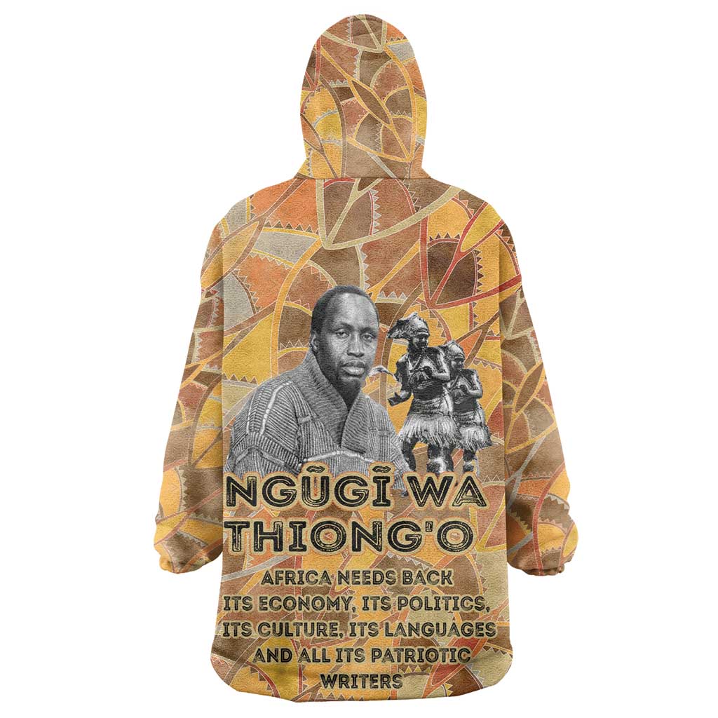 Ngugi wa Thiong O Wearable Blanket Hoodie African Literary Icon Portrait Cultural Revival - African Pride