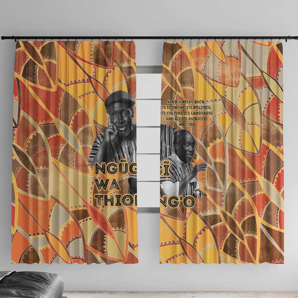 Ngugi wa Thiong O Window Curtain African Literary Icon Portrait Cultural Revival - African Pride
