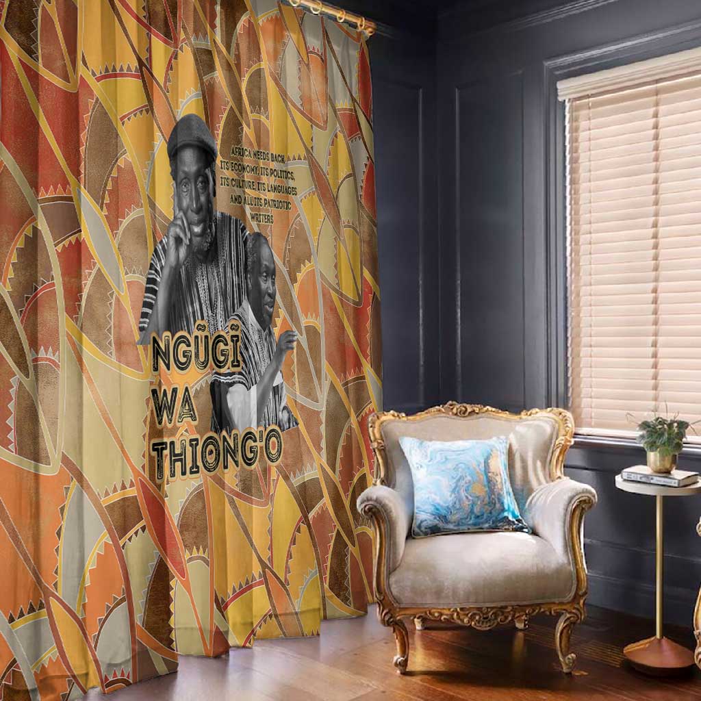 Ngugi wa Thiong O Window Curtain African Literary Icon Portrait Cultural Revival - African Pride
