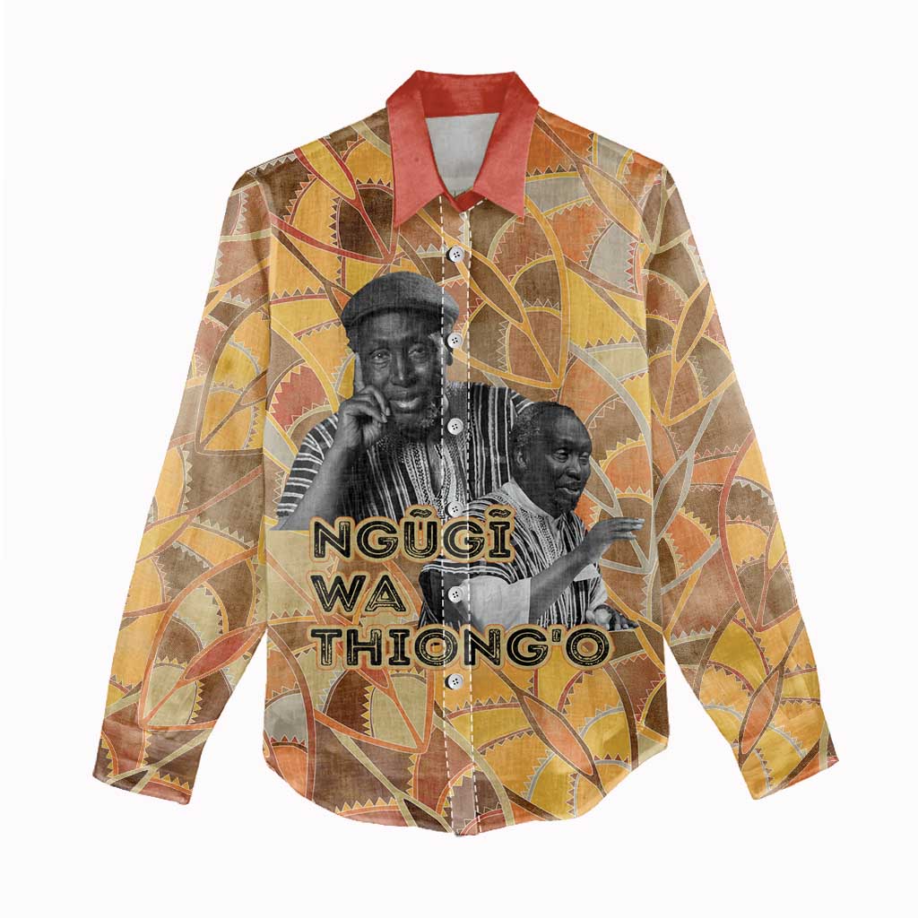 Ngugi wa Thiong O Women Casual Shirt African Literary Icon Portrait Cultural Revival - African Pride