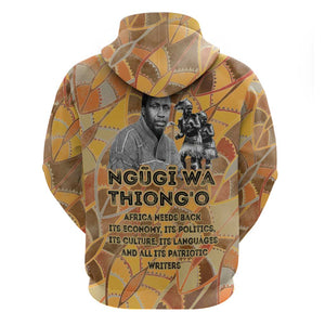 Ngugi wa Thiong O Zip Hoodie African Literary Icon Portrait Cultural Revival - African Pride