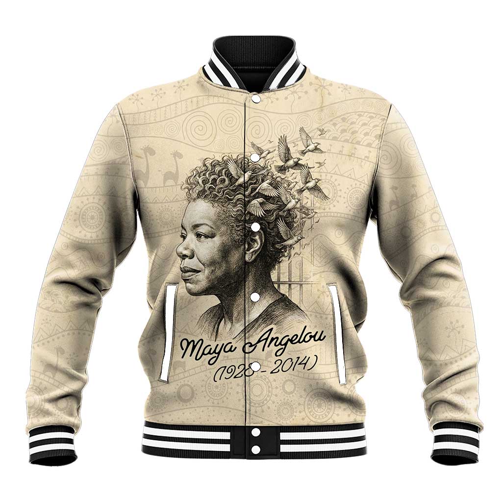 Maya Angelou Baseball Jacket I Know Why The Caged Bird Sings - African Pride