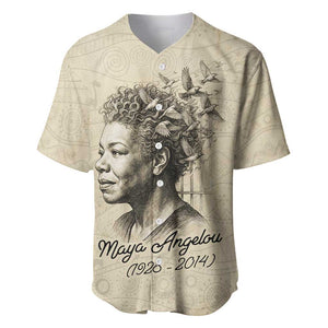 Maya Angelou Baseball Jersey I Know Why The Caged Bird Sings - African Pride