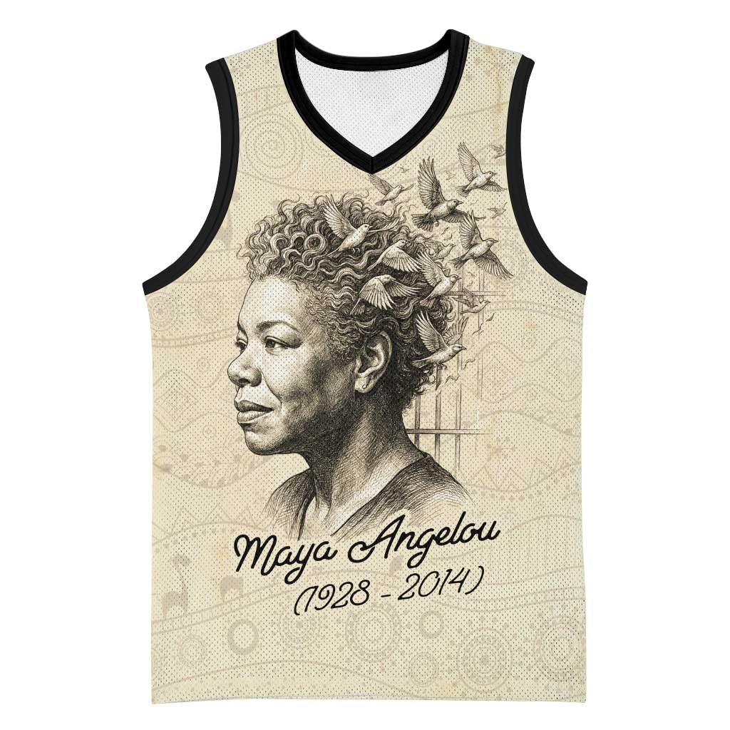Maya Angelou Basketball Jersey I Know Why The Caged Bird Sings - African Pride