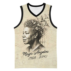Maya Angelou Basketball Jersey I Know Why The Caged Bird Sings - African Pride