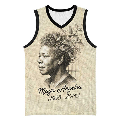 Maya Angelou Basketball Jersey I Know Why The Caged Bird Sings - African Pride