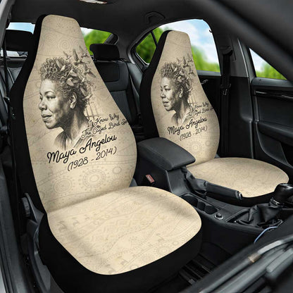 Maya Angelou Car Seat Cover I Know Why The Caged Bird Sings - African Pride