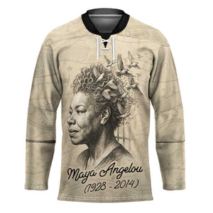 Maya Angelou Hockey Jersey I Know Why The Caged Bird Sings - African Pride