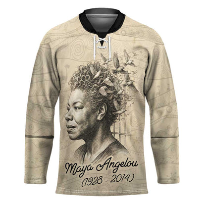 Maya Angelou Hockey Jersey I Know Why The Caged Bird Sings - African Pride