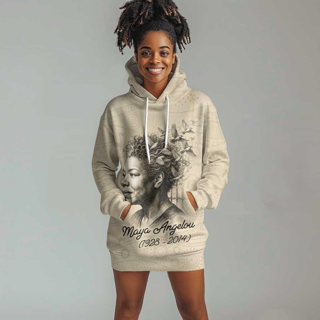 Maya Angelou Hoodie Dress I Know Why The Caged Bird Sings - African Pride