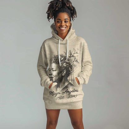 Maya Angelou Hoodie Dress I Know Why The Caged Bird Sings - African Pride