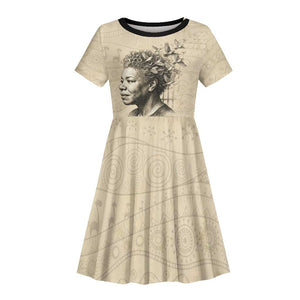 Maya Angelou Kid Short Sleeve Dress I Know Why The Caged Bird Sings - African Pride