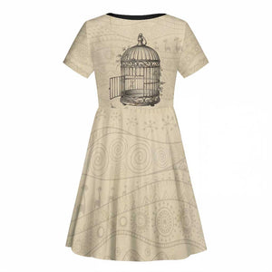 Maya Angelou Kid Short Sleeve Dress I Know Why The Caged Bird Sings - African Pride