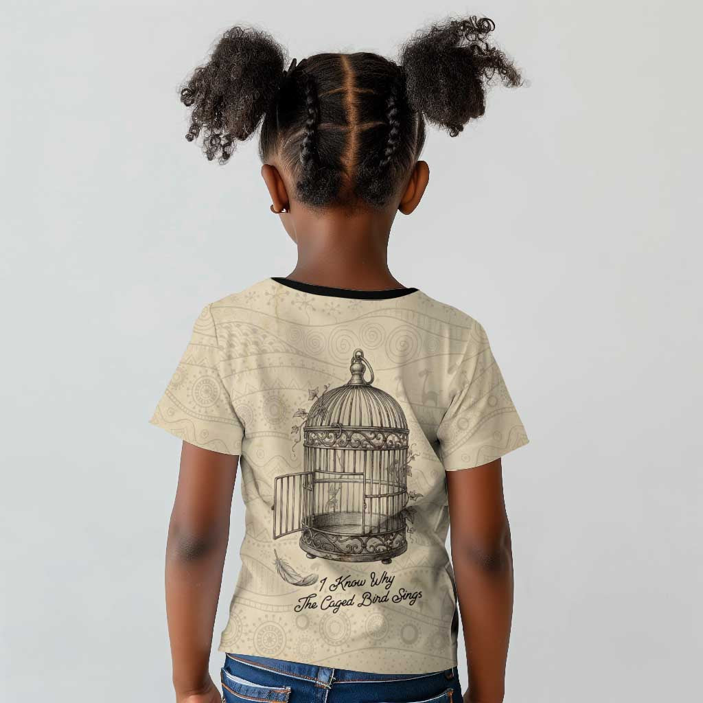 Maya Angelou Kid T shirt I Know Why The Caged Bird Sings - African Pride