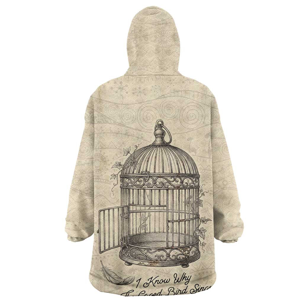Maya Angelou Kid Wearable Blanket Hoodie I Know Why The Caged Bird Sings - African Pride