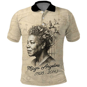 Maya Angelou Polo Shirt I Know Why The Caged Bird Sings - African Pride