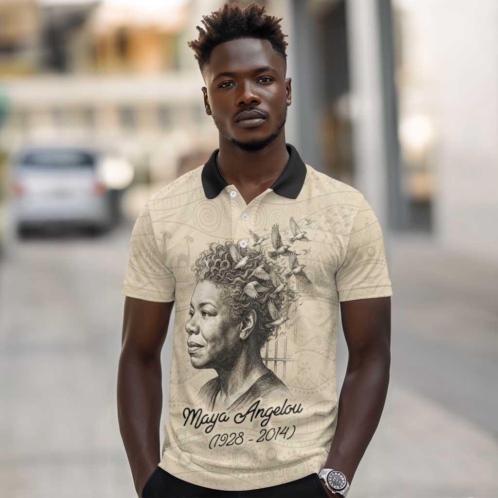 Maya Angelou Polo Shirt I Know Why The Caged Bird Sings - African Pride
