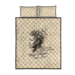 Maya Angelou Quilt Bed Set I Know Why The Caged Bird Sings - African Pride