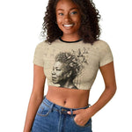 Maya Angelou Raglan Cropped T shirt I Know Why The Caged Bird Sings - African Pride
