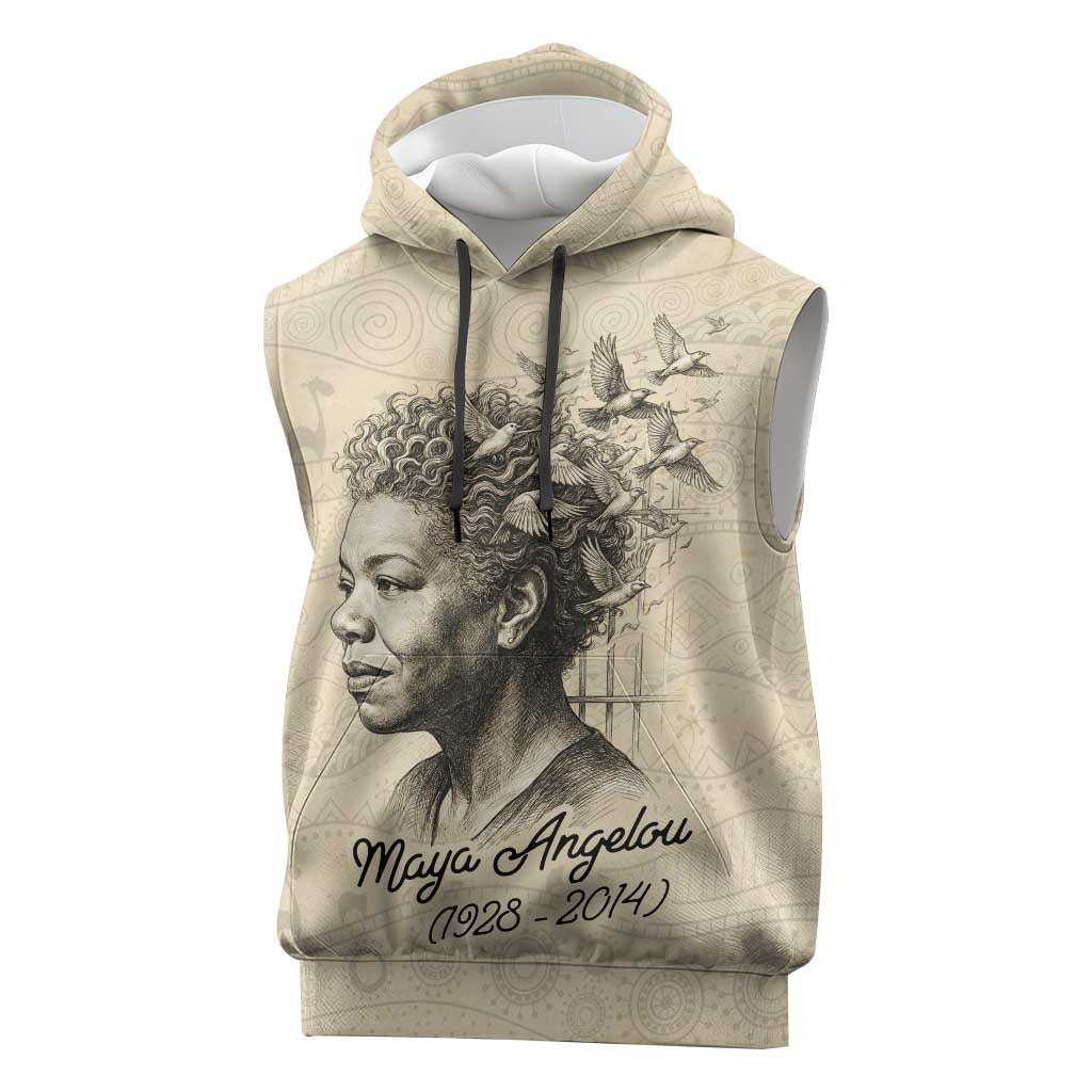 Maya Angelou Sleeveless Hoodie I Know Why The Caged Bird Sings - African Pride