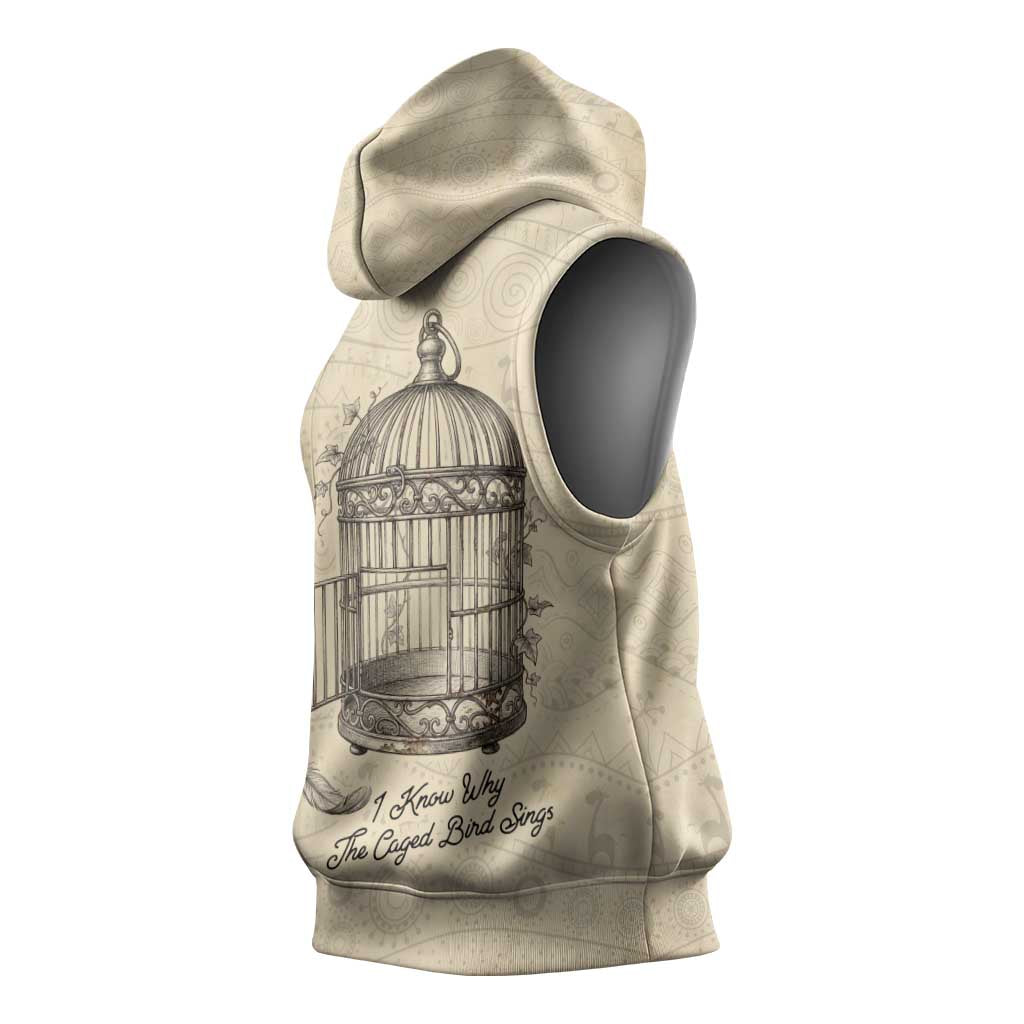 Maya Angelou Sleeveless Hoodie I Know Why The Caged Bird Sings - African Pride