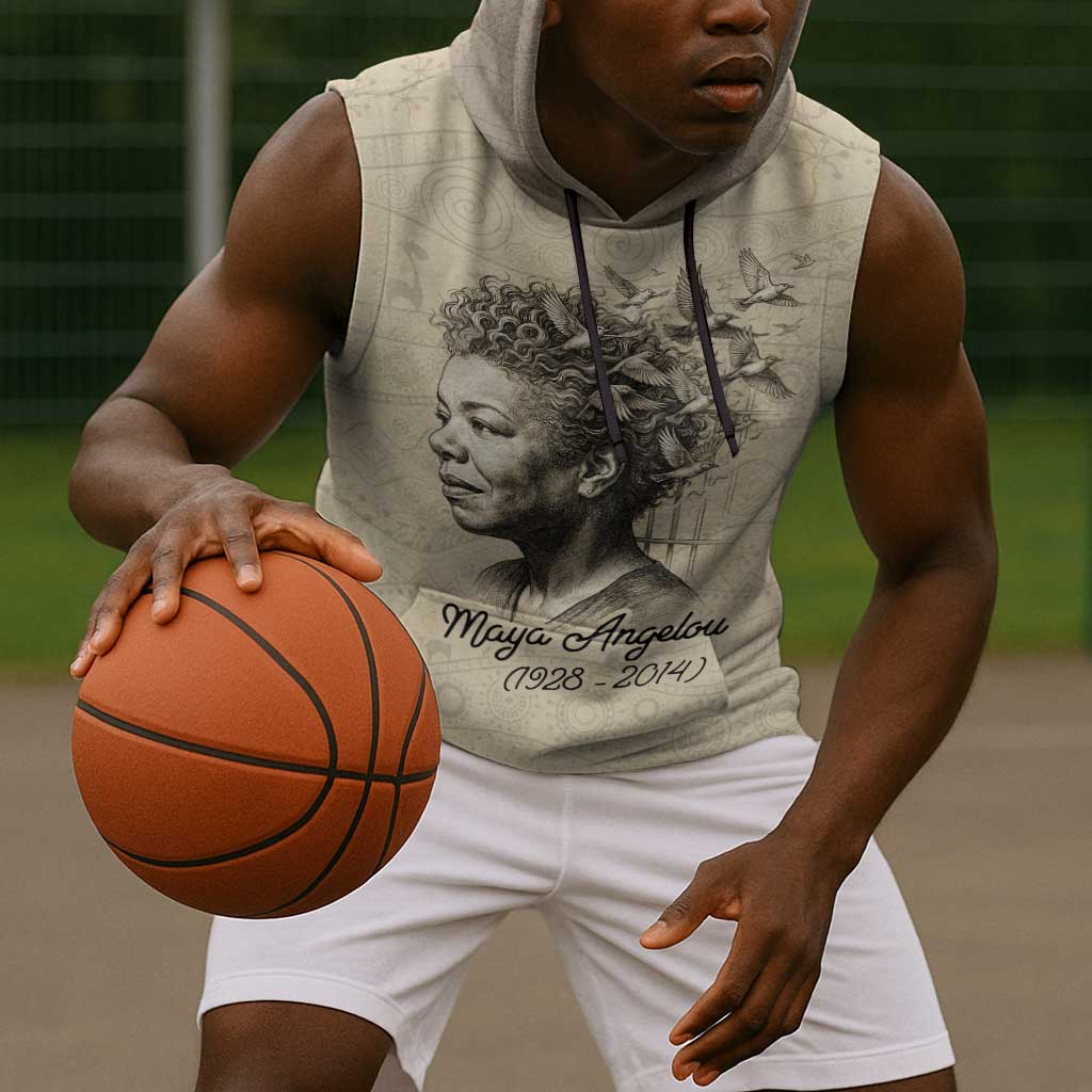 Maya Angelou Sleeveless Hoodie I Know Why The Caged Bird Sings - African Pride