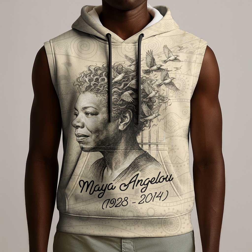 Maya Angelou Sleeveless Hoodie I Know Why The Caged Bird Sings - African Pride
