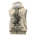 Maya Angelou Sleeveless Zip Hoodie I Know Why The Caged Bird Sings - African Pride