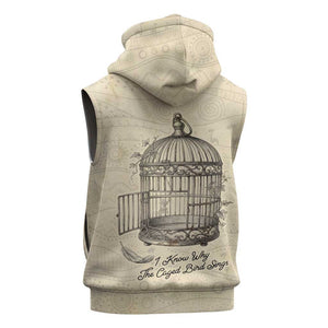 Maya Angelou Sleeveless Zip Hoodie I Know Why The Caged Bird Sings - African Pride