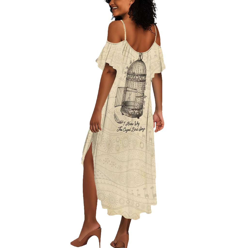 Maya Angelou Summer Maxi Dress I Know Why The Caged Bird Sings - African Pride