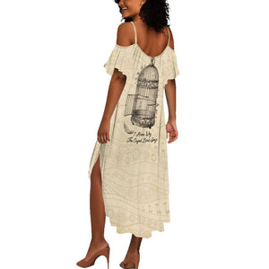 Maya Angelou Summer Maxi Dress I Know Why The Caged Bird Sings - African Pride