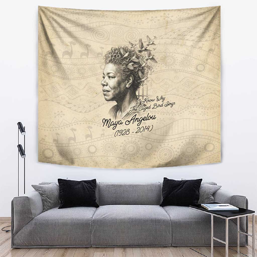 Maya Angelou Tapestry I Know Why The Caged Bird Sings - African Pride