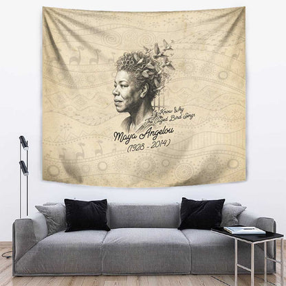 Maya Angelou Tapestry I Know Why The Caged Bird Sings - African Pride