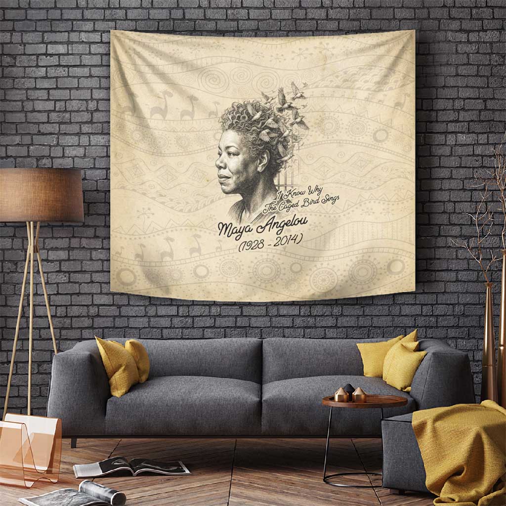 Maya Angelou Tapestry I Know Why The Caged Bird Sings - African Pride