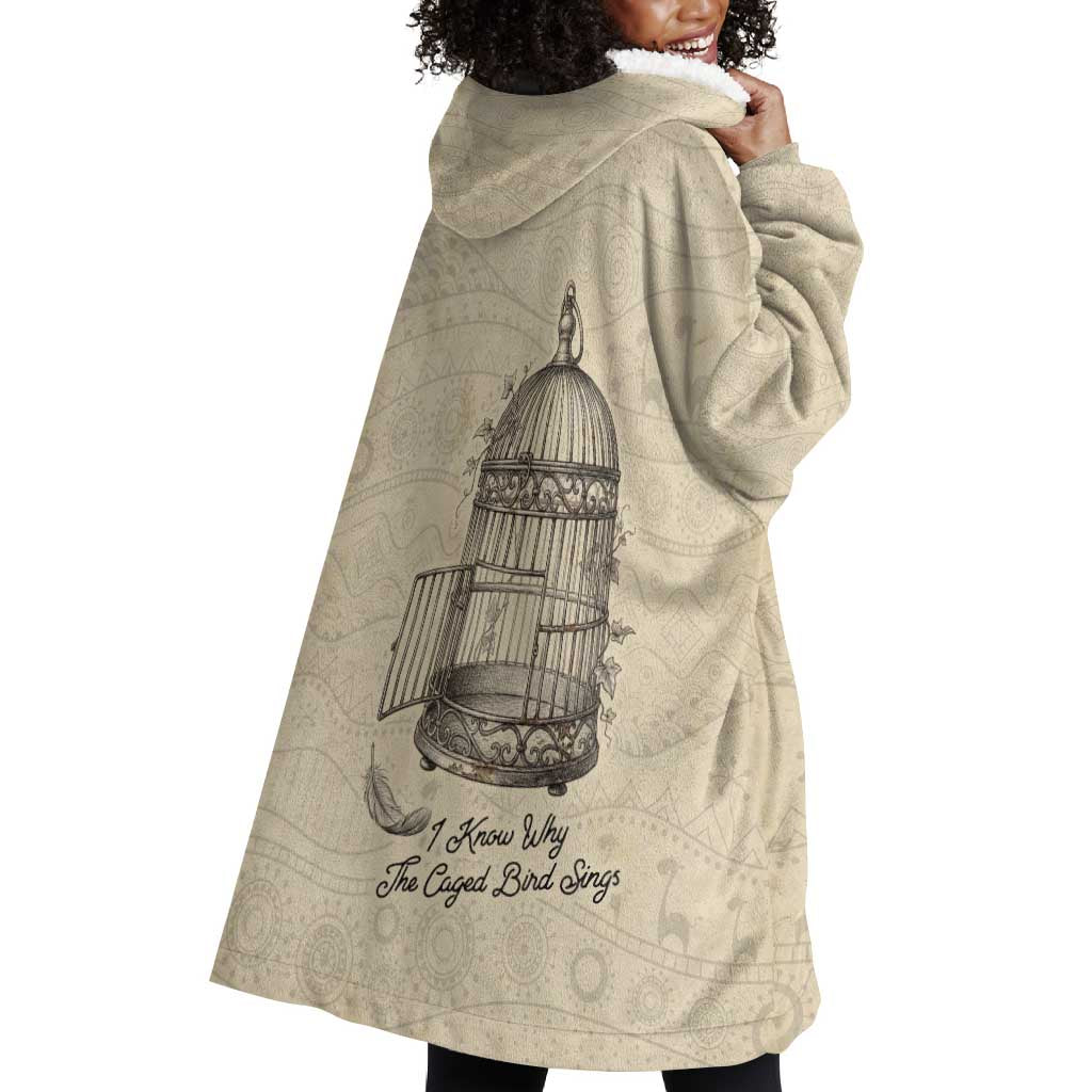 Maya Angelou Wearable Blanket Hoodie I Know Why The Caged Bird Sings - African Pride