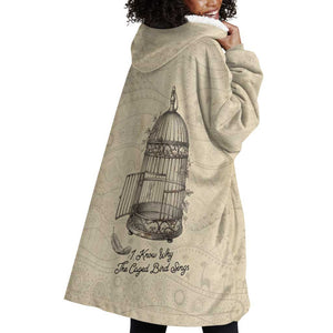 Maya Angelou Wearable Blanket Hoodie I Know Why The Caged Bird Sings - African Pride